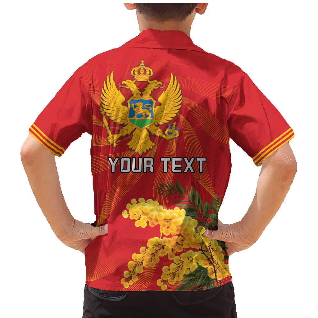 Personalized Montenegro Independence Day Family Matching Mermaid Dress and Hawaiian Shirt Coat Of Arms With Mimoza