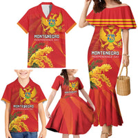 Personalized Montenegro Independence Day Family Matching Mermaid Dress and Hawaiian Shirt Coat Of Arms With Mimoza