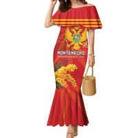 Personalized Montenegro Independence Day Family Matching Mermaid Dress and Hawaiian Shirt Coat Of Arms With Mimoza