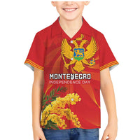 Personalized Montenegro Independence Day Family Matching Mermaid Dress and Hawaiian Shirt Coat Of Arms With Mimoza