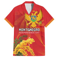 Personalized Montenegro Independence Day Family Matching Off Shoulder Maxi Dress and Hawaiian Shirt Coat Of Arms With Mimoza