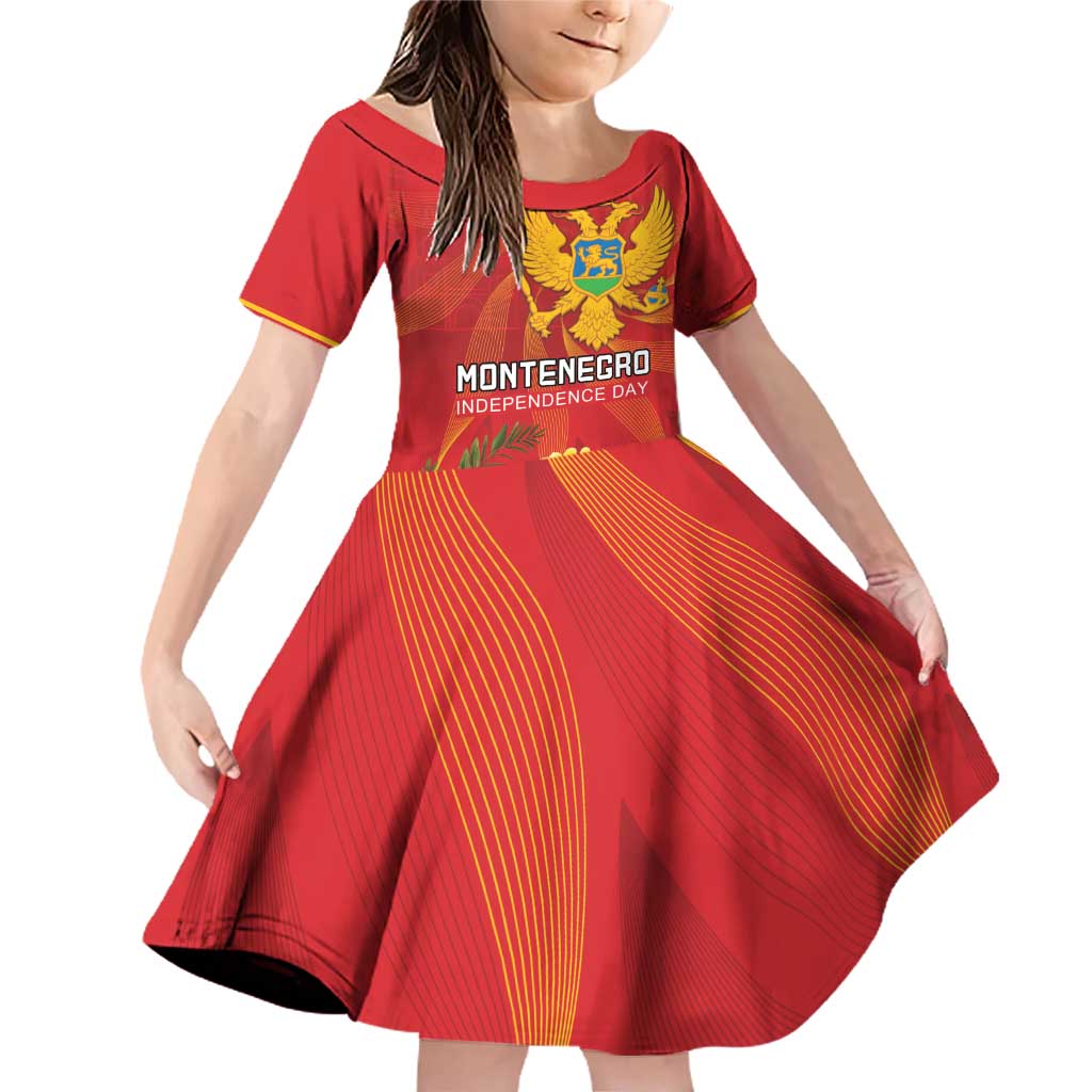 Personalized Montenegro Independence Day Family Matching Off Shoulder Short Dress and Hawaiian Shirt Coat Of Arms With Mimoza