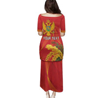 Personalized Montenegro Independence Day Family Matching Puletasi and Hawaiian Shirt Coat Of Arms With Mimoza