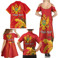Personalized Montenegro Independence Day Family Matching Summer Maxi Dress and Hawaiian Shirt Coat Of Arms With Mimoza