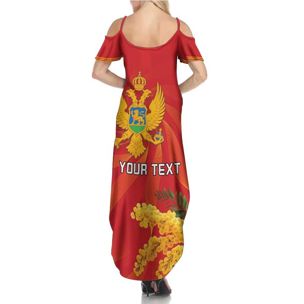 Personalized Montenegro Independence Day Family Matching Summer Maxi Dress and Hawaiian Shirt Coat Of Arms With Mimoza