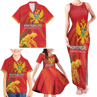 Personalized Montenegro Independence Day Family Matching Tank Maxi Dress and Hawaiian Shirt Coat Of Arms With Mimoza