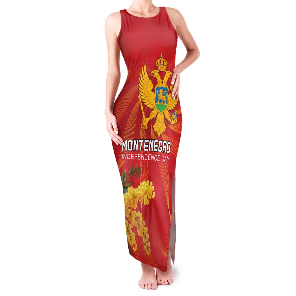 Personalized Montenegro Independence Day Family Matching Tank Maxi Dress and Hawaiian Shirt Coat Of Arms With Mimoza