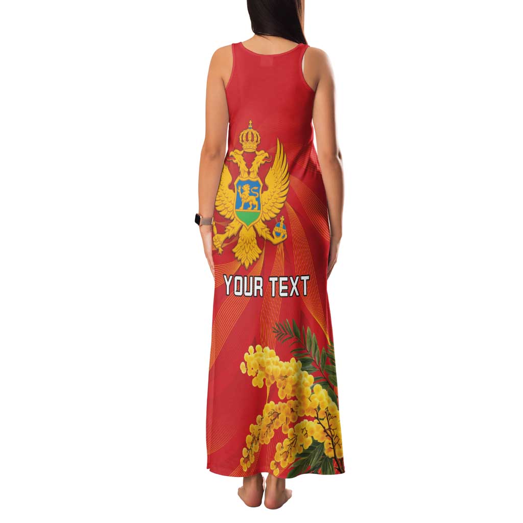 Personalized Montenegro Independence Day Family Matching Tank Maxi Dress and Hawaiian Shirt Coat Of Arms With Mimoza