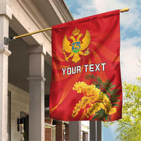 Personalized Montenegro Independence Day Garden Flag Coat Of Arms With Mimoza
