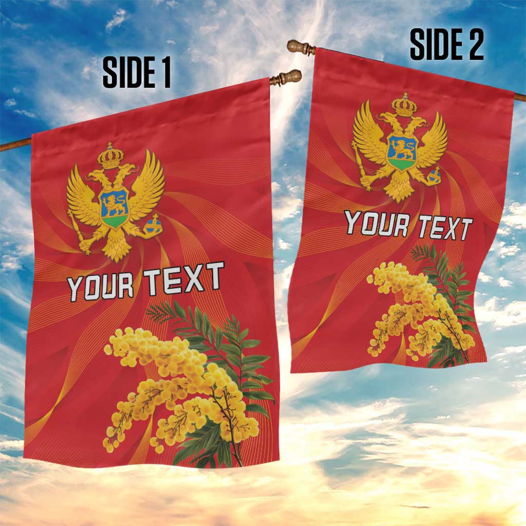 Personalized Montenegro Independence Day Garden Flag Coat Of Arms With Mimoza