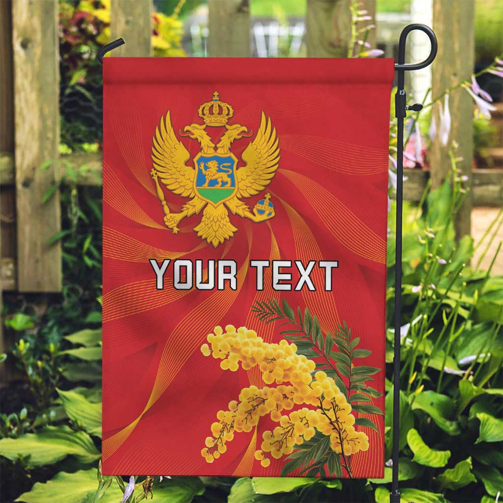 Personalized Montenegro Independence Day Garden Flag Coat Of Arms With Mimoza