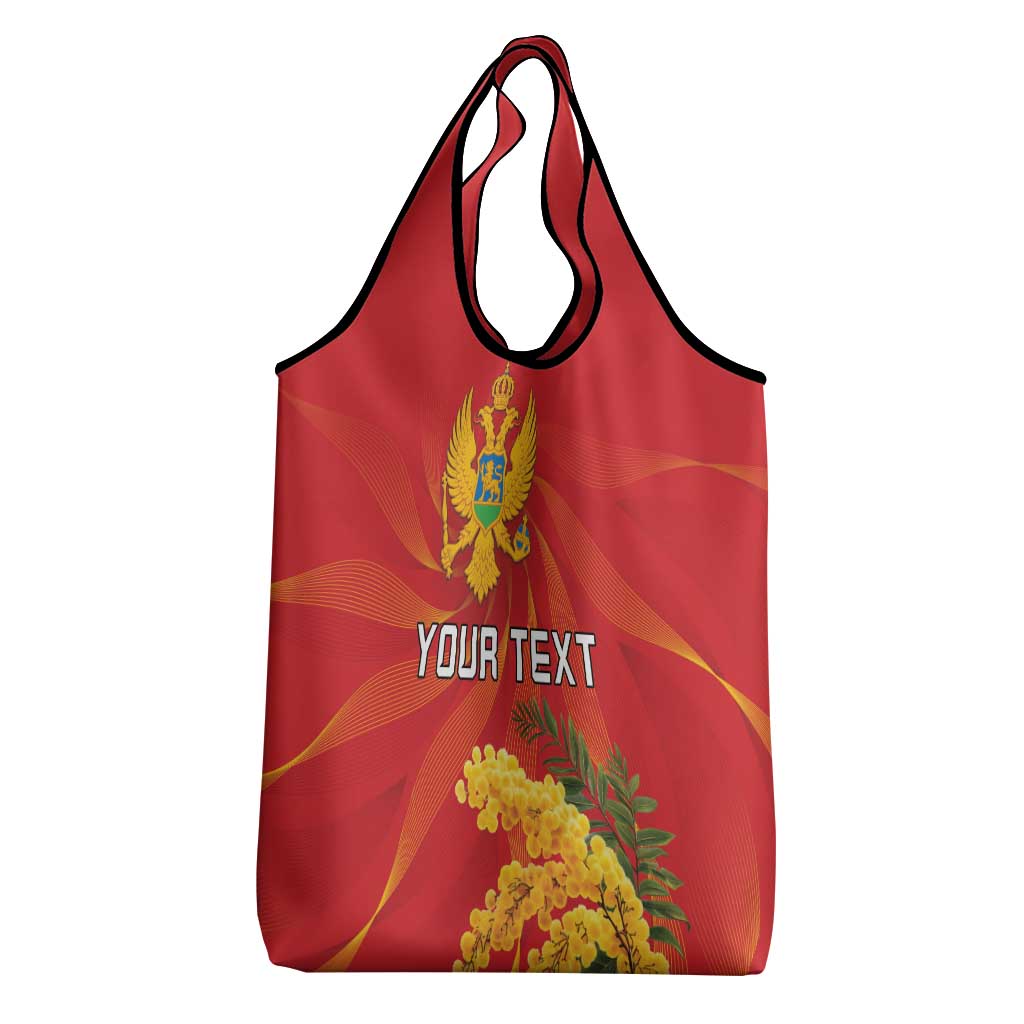 Personalized Montenegro Independence Day Grocery Bag Coat Of Arms With Mimoza