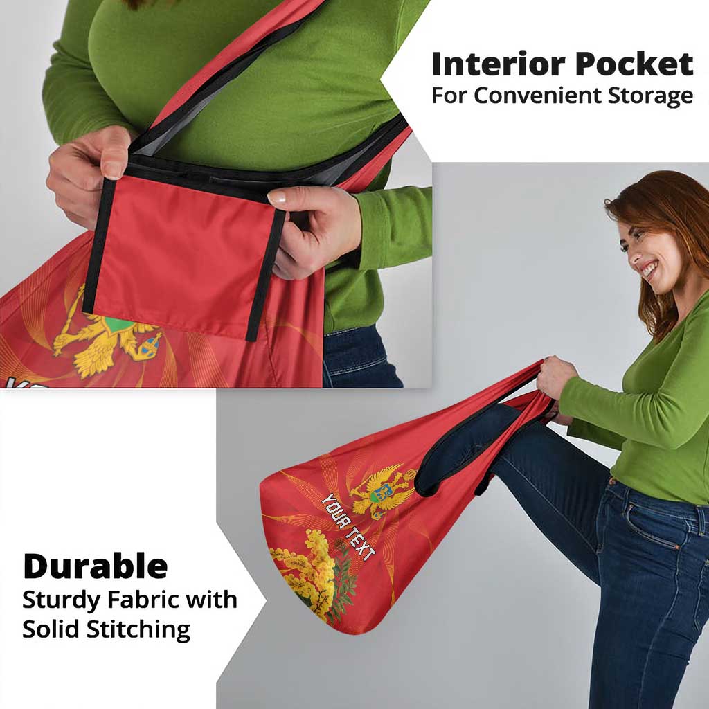 Personalized Montenegro Independence Day Grocery Bag Coat Of Arms With Mimoza
