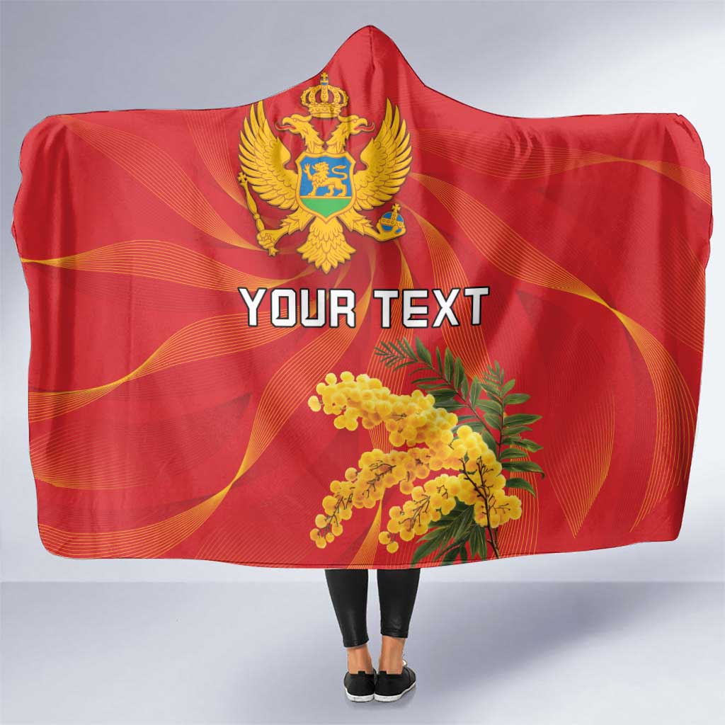 Personalized Montenegro Independence Day Hooded Blanket Coat Of Arms With Mimoza