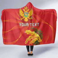 Personalized Montenegro Independence Day Hooded Blanket Coat Of Arms With Mimoza