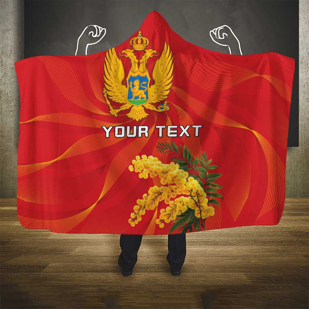 Personalized Montenegro Independence Day Hooded Blanket Coat Of Arms With Mimoza