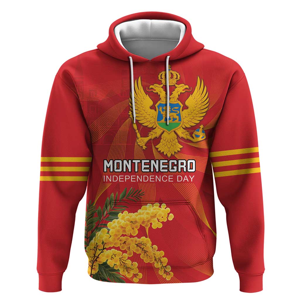 Personalized Montenegro Independence Day Hoodie Coat Of Arms With Mimoza