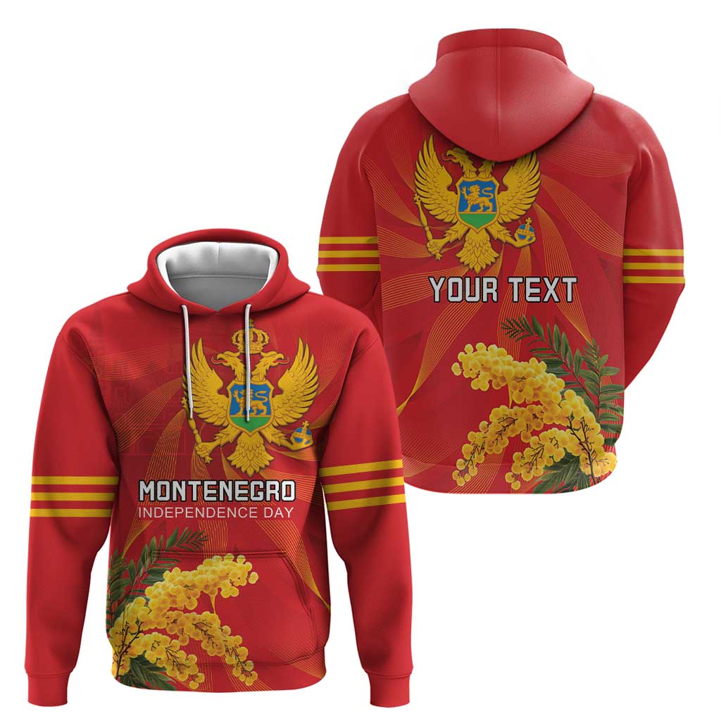 Personalized Montenegro Independence Day Hoodie Coat Of Arms With Mimoza