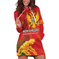 Personalized Montenegro Independence Day Hoodie Dress Coat Of Arms With Mimoza