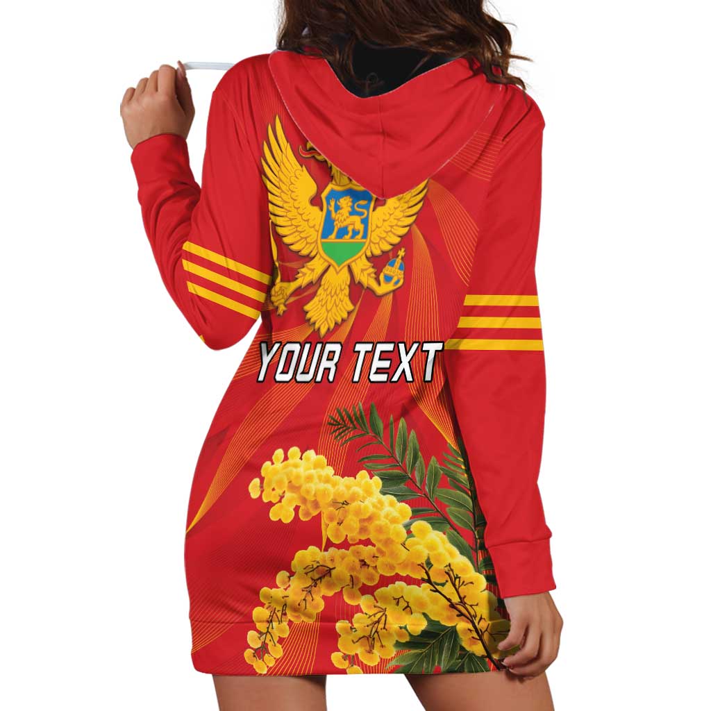 Personalized Montenegro Independence Day Hoodie Dress Coat Of Arms With Mimoza