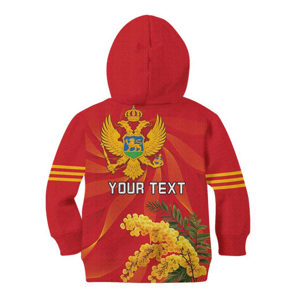 Personalized Montenegro Independence Day Kid Hoodie Coat Of Arms With Mimoza