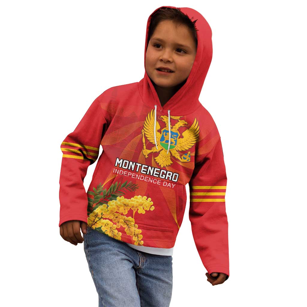 Personalized Montenegro Independence Day Kid Hoodie Coat Of Arms With Mimoza