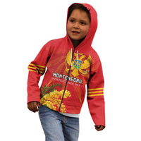Personalized Montenegro Independence Day Kid Hoodie Coat Of Arms With Mimoza