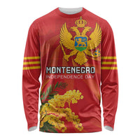 Personalized Montenegro Independence Day Long Sleeve Shirt Coat Of Arms With Mimoza