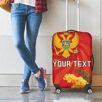 Personalized Montenegro Independence Day Luggage Cover Coat Of Arms With Mimoza