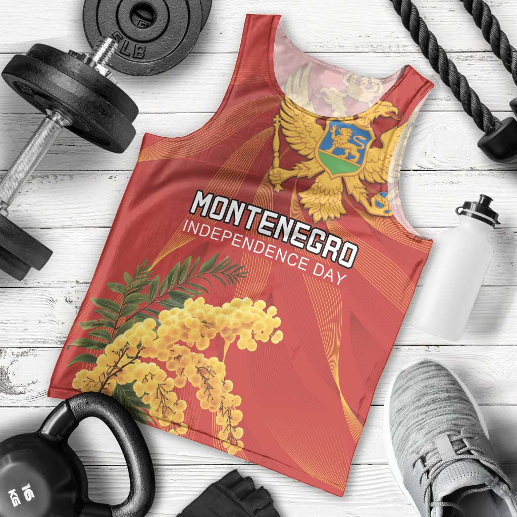 Personalized Montenegro Independence Day Men Tank Top Coat Of Arms With Mimoza