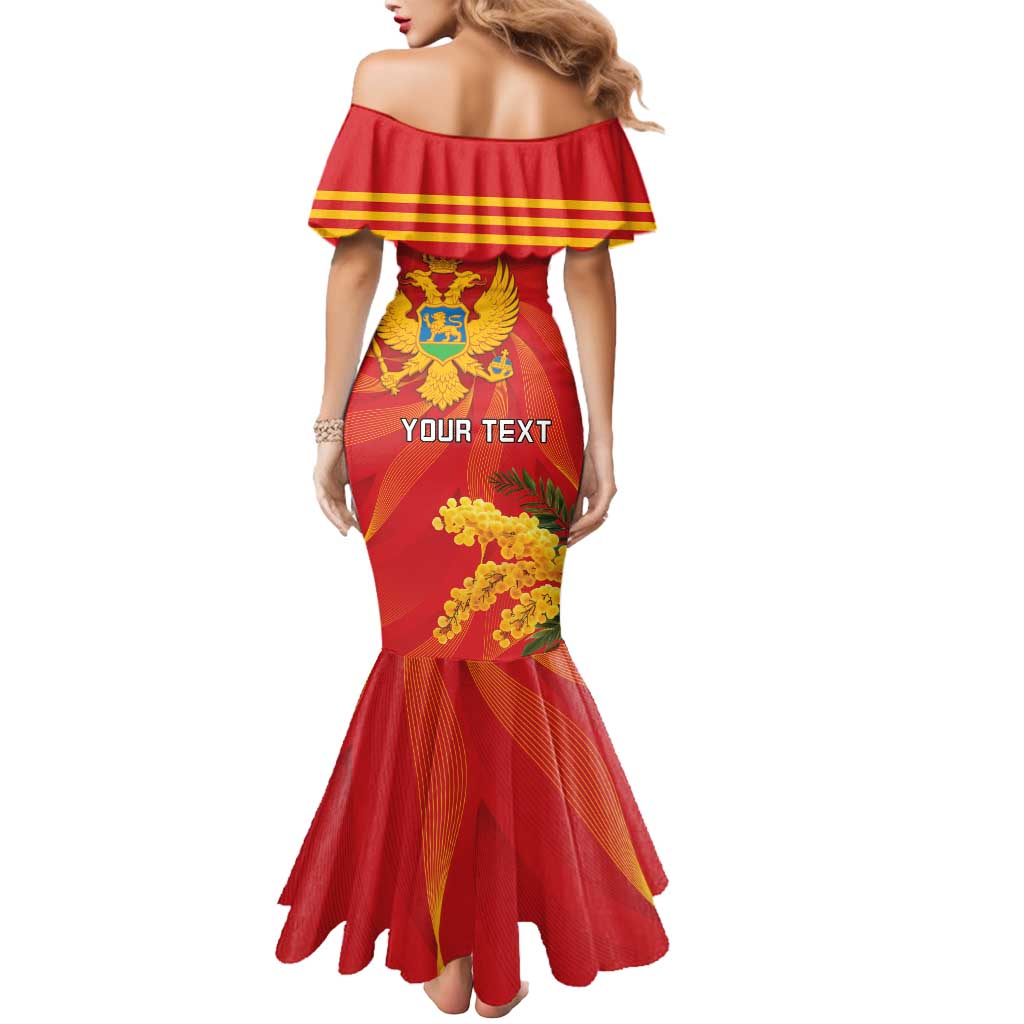 Personalized Montenegro Independence Day Mermaid Dress Coat Of Arms With Mimoza