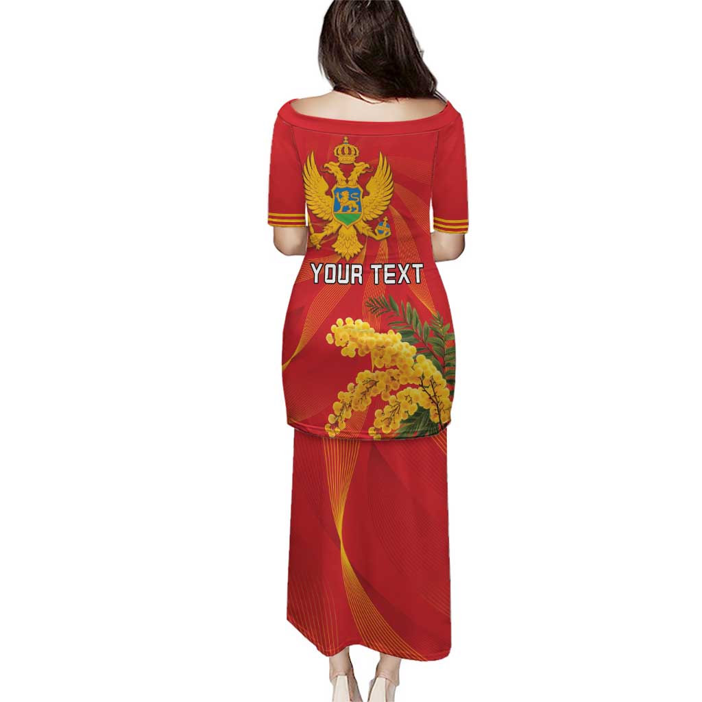 Personalized Montenegro Independence Day Puletasi Coat Of Arms With Mimoza