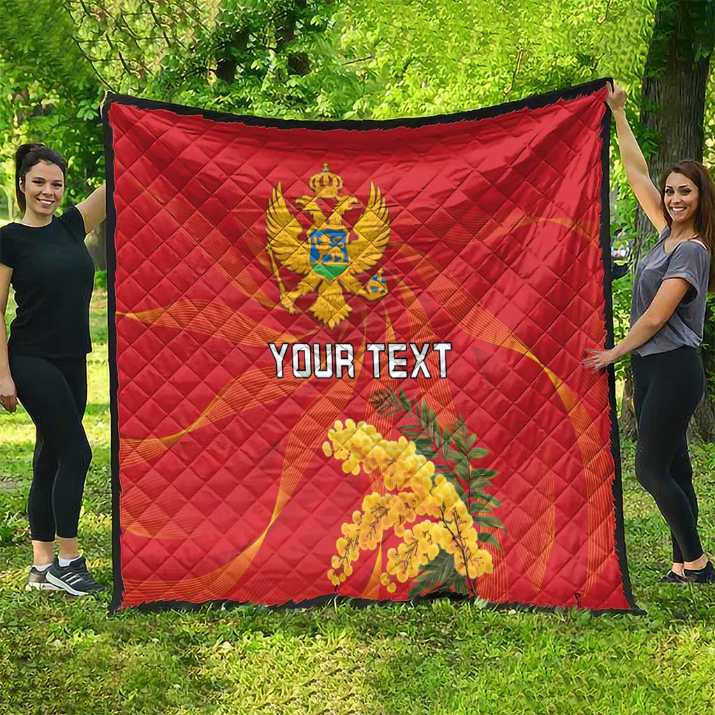 Personalized Montenegro Independence Day Quilt Coat Of Arms With Mimoza