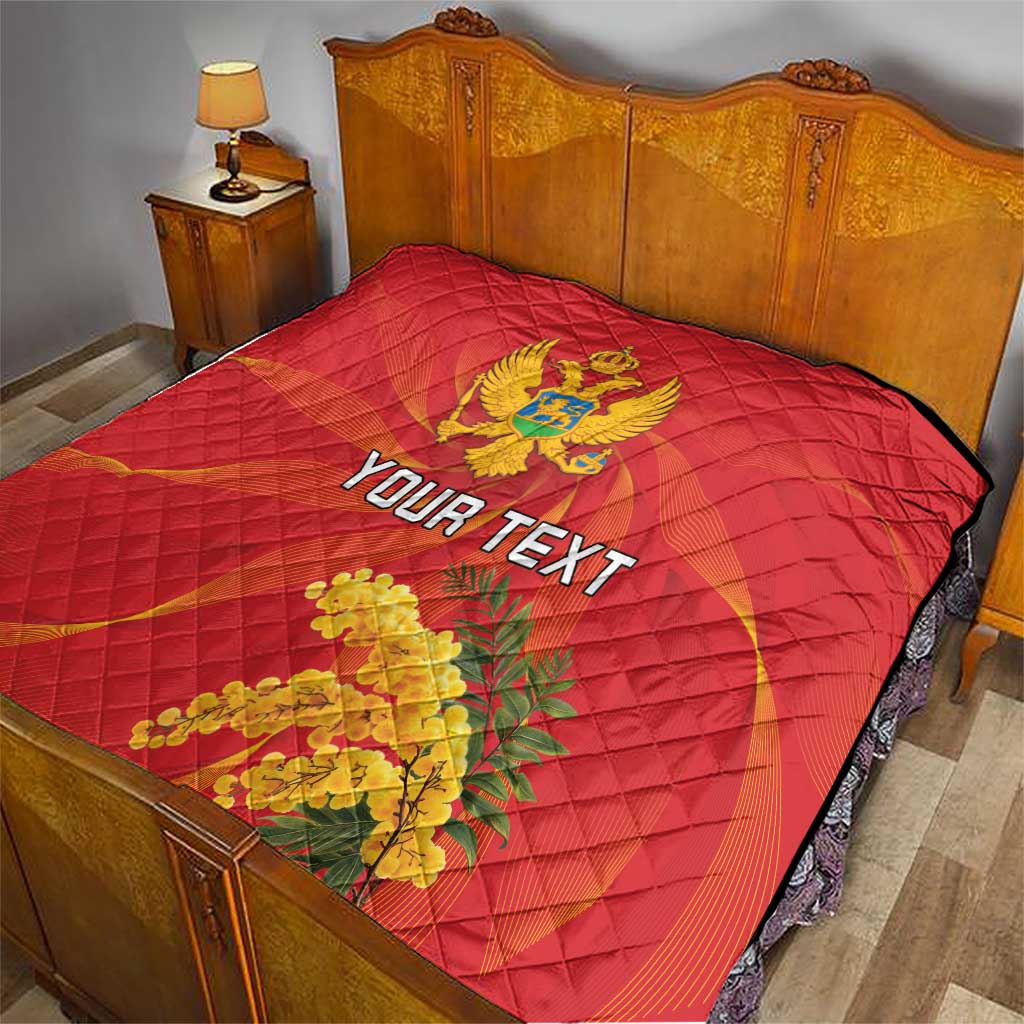 Personalized Montenegro Independence Day Quilt Coat Of Arms With Mimoza