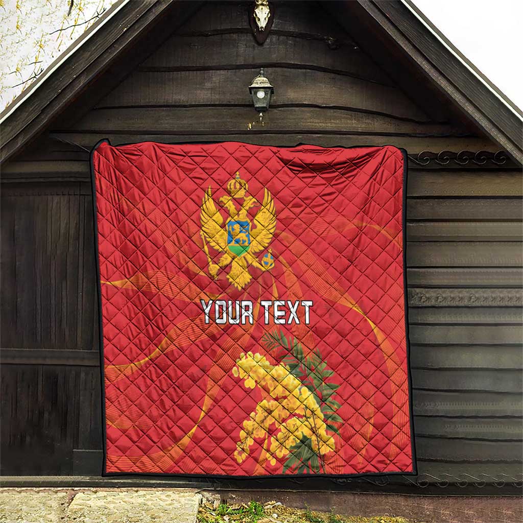 Personalized Montenegro Independence Day Quilt Coat Of Arms With Mimoza