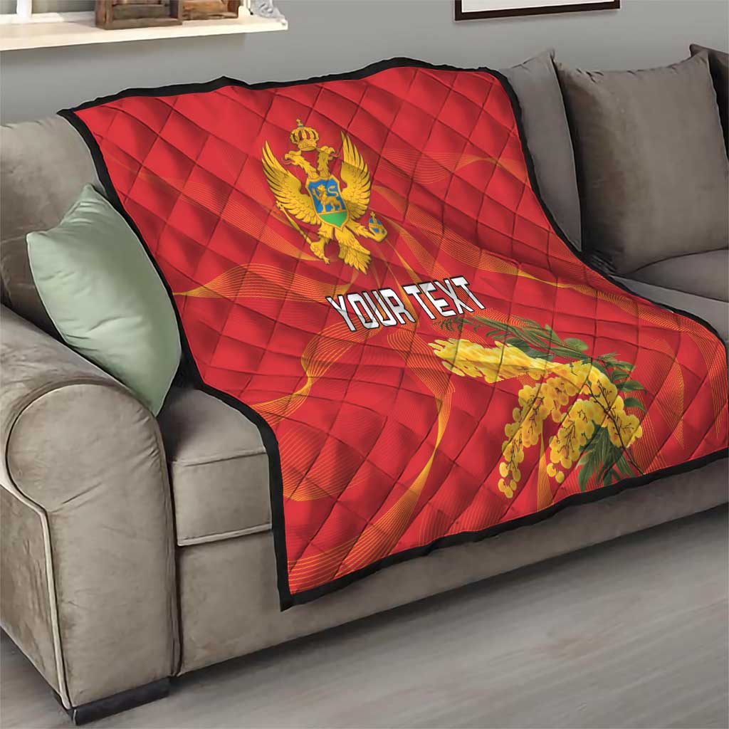 Personalized Montenegro Independence Day Quilt Coat Of Arms With Mimoza