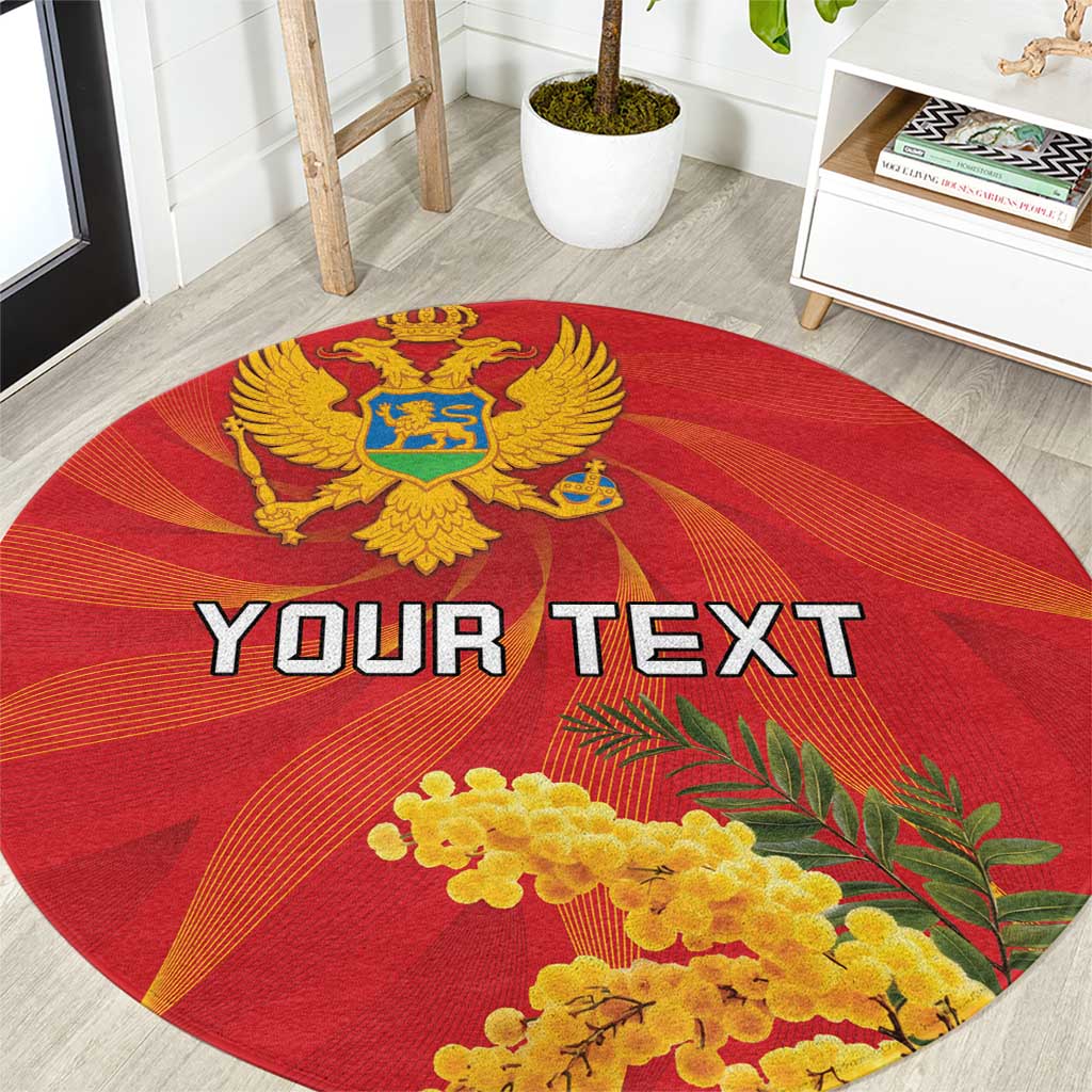 Personalized Montenegro Independence Day Round Carpet Coat Of Arms With Mimoza