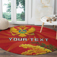 Personalized Montenegro Independence Day Round Carpet Coat Of Arms With Mimoza