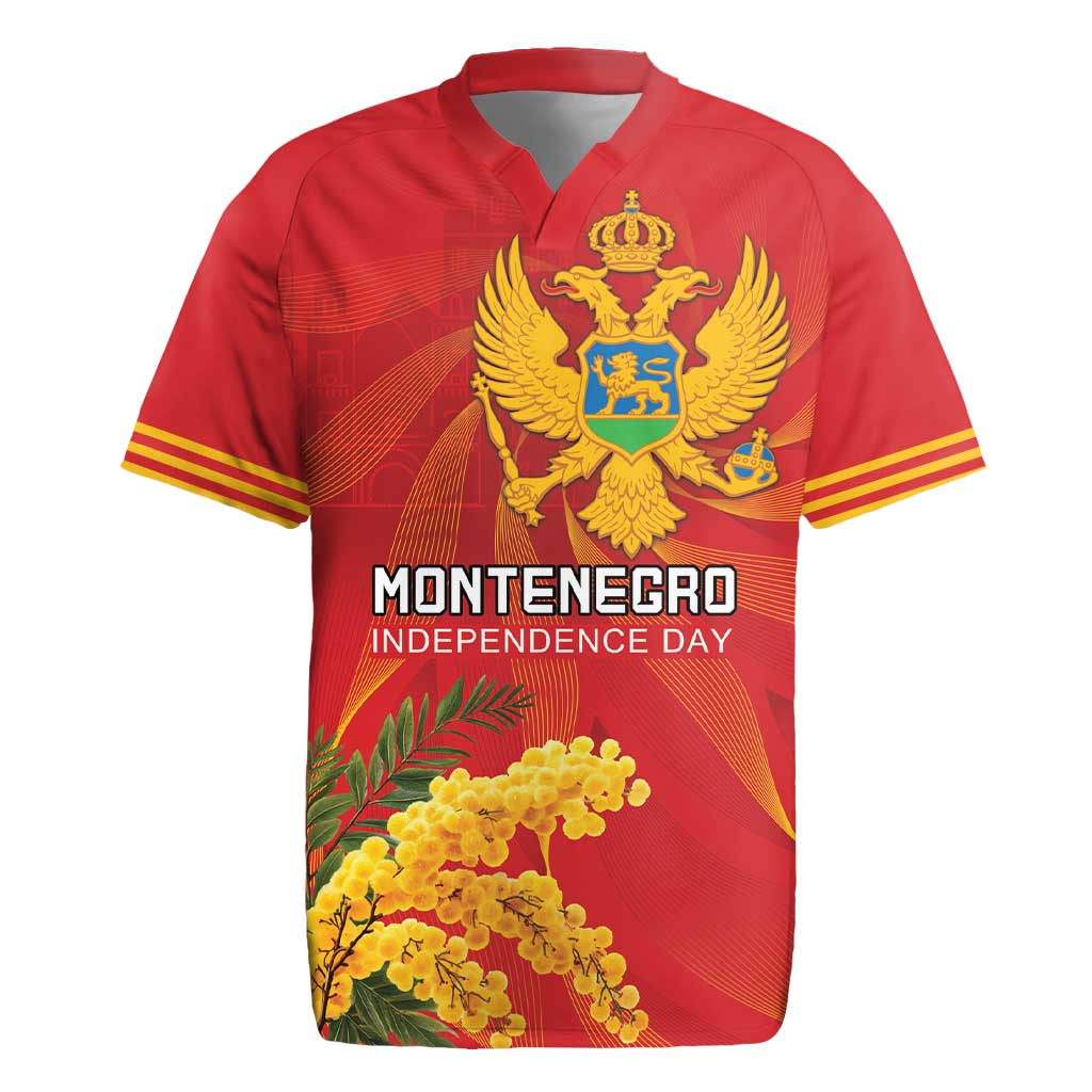 Personalized Montenegro Independence Day Rugby Jersey Coat Of Arms With Mimoza