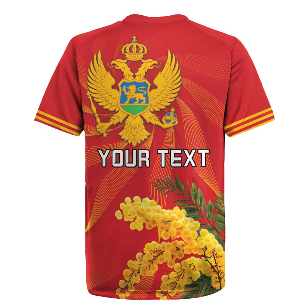Personalized Montenegro Independence Day Rugby Jersey Coat Of Arms With Mimoza