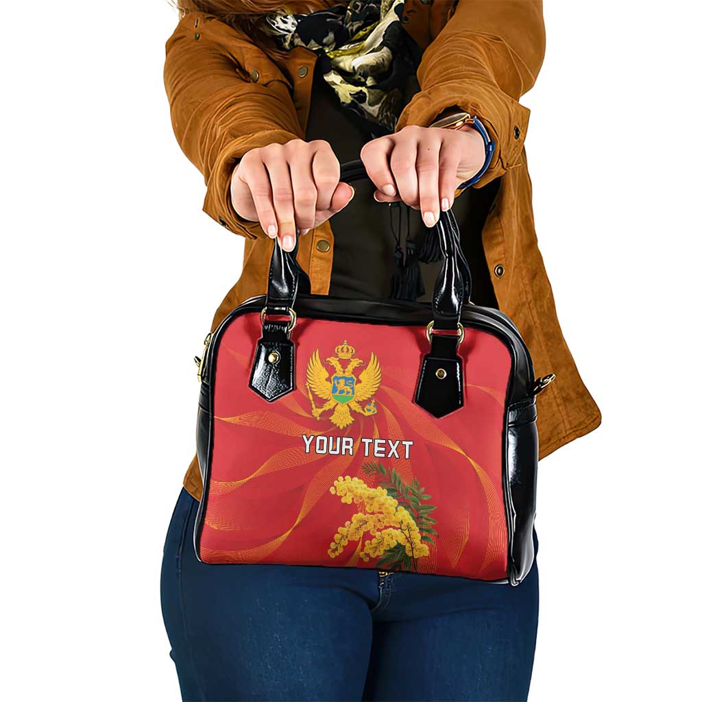 Personalized Montenegro Independence Day Shoulder Handbag Coat Of Arms With Mimoza