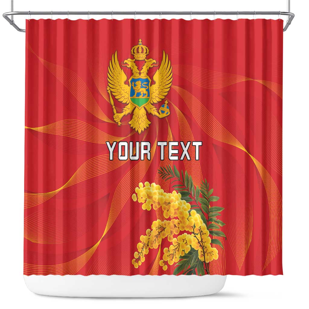 Personalized Montenegro Independence Day Shower Curtain Coat Of Arms With Mimoza