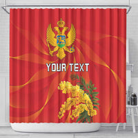 Personalized Montenegro Independence Day Shower Curtain Coat Of Arms With Mimoza