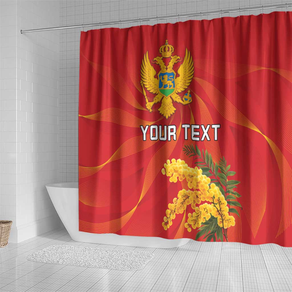 Personalized Montenegro Independence Day Shower Curtain Coat Of Arms With Mimoza