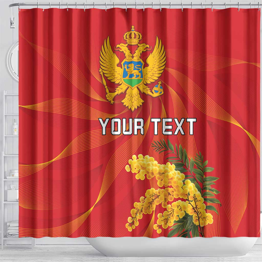 Personalized Montenegro Independence Day Shower Curtain Coat Of Arms With Mimoza