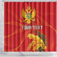 Personalized Montenegro Independence Day Shower Curtain Coat Of Arms With Mimoza