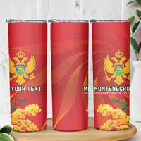 Personalized Montenegro Independence Day Skinny Tumbler Coat Of Arms With Mimoza