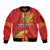 Personalized Montenegro Independence Day Sleeve Zip Bomber Jacket Coat Of Arms With Mimoza