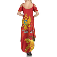 Personalized Montenegro Independence Day Summer Maxi Dress Coat Of Arms With Mimoza