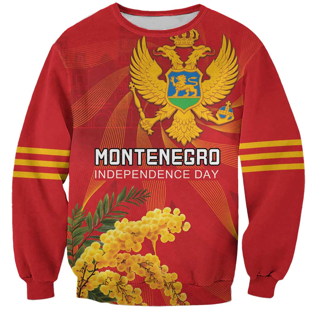 Personalized Montenegro Independence Day Sweatshirt Coat Of Arms With Mimoza